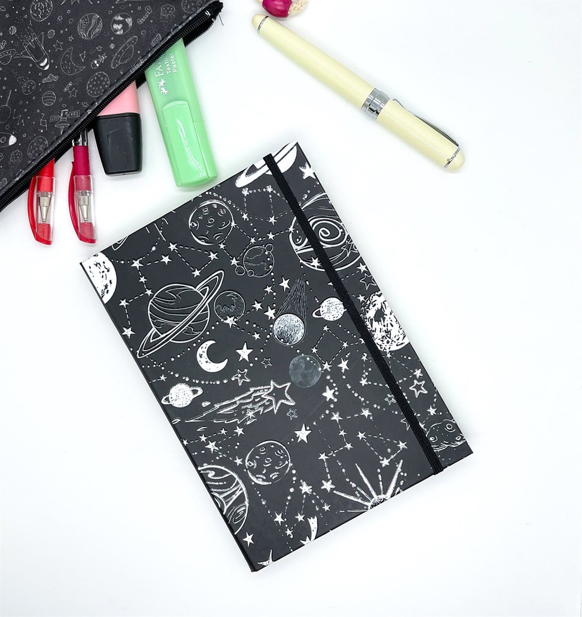 Saturn Ay Yıldız Tasarımlı Lastikli DeftergiftmodaGmd100092