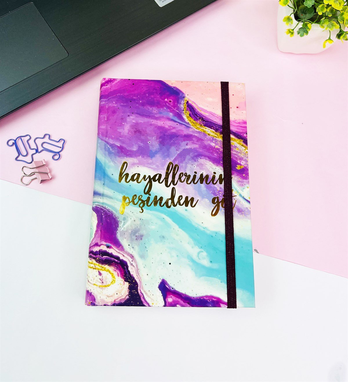 Hayallerinin Peşinden Git Tasarımlı Kalın Kitap Görünümlü DeftergiftmodaGmd100551