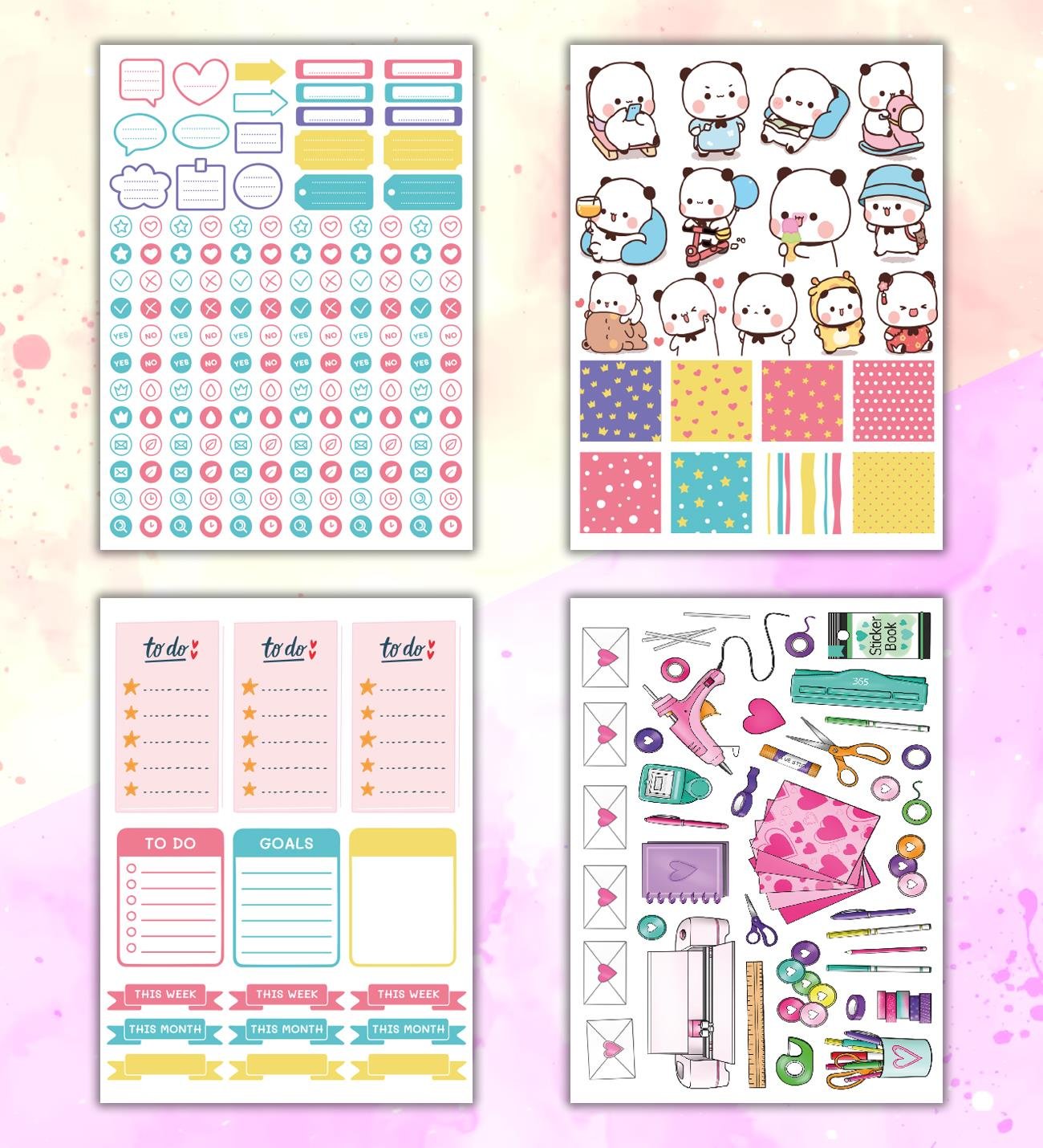 Girl Power My DIY Sticker Book  24 * 17 cm 16 Sayfa Özel Tasarım Rengarenk Sticker KitabıgiftmodaBam-1216