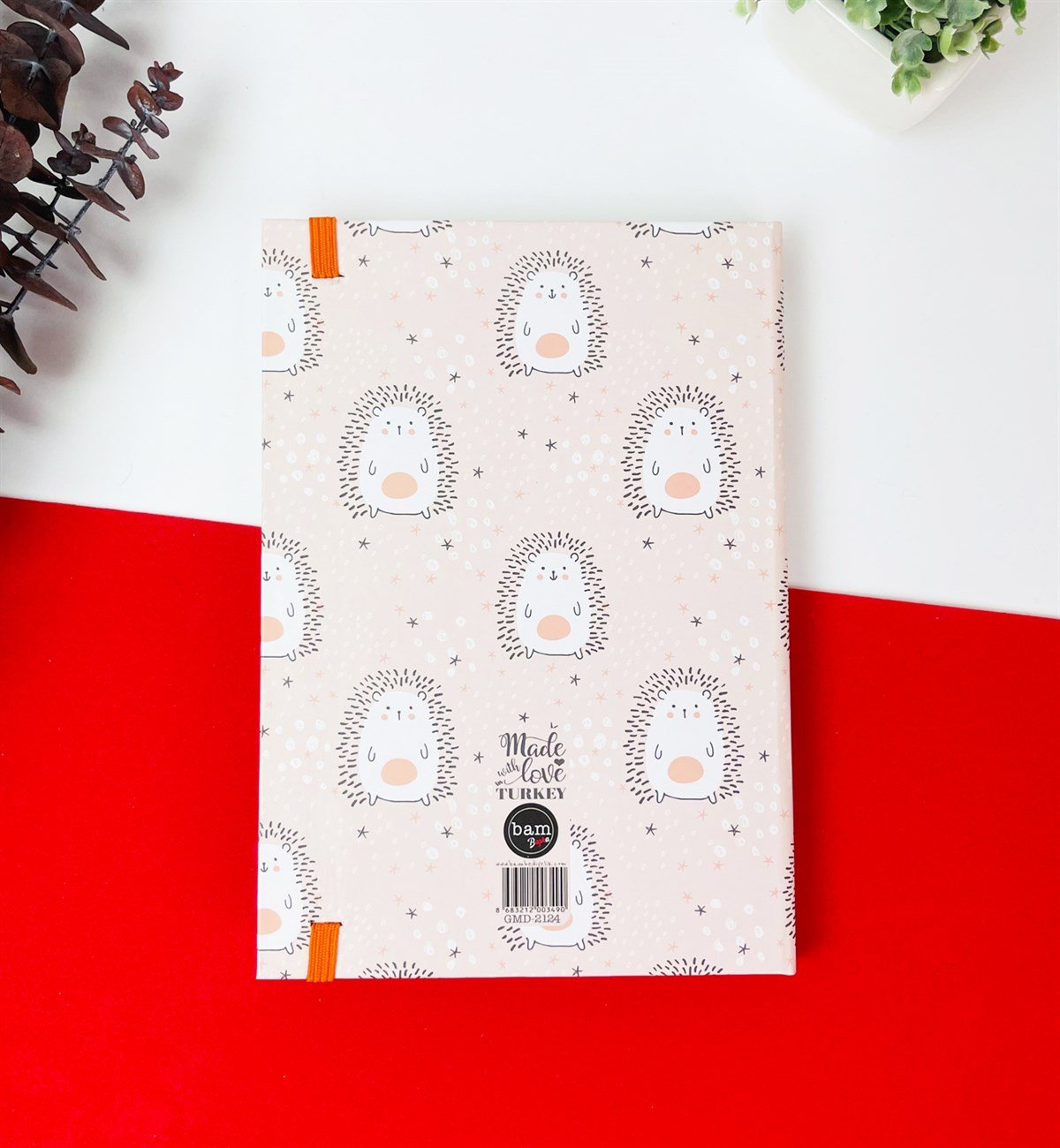 Sevimli Kirpi Tasarımlı Lastikli DeftergiftmodaGmd100169	