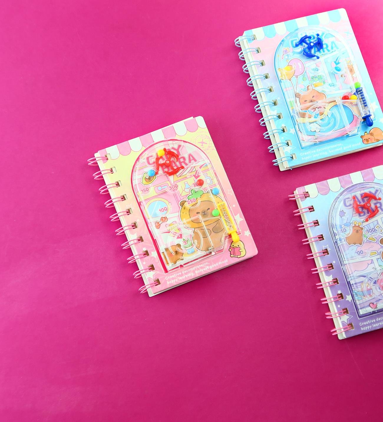 Capybara Oyun Kapaklı Spiralli Çizgili DeftergiftmodaBM-2171