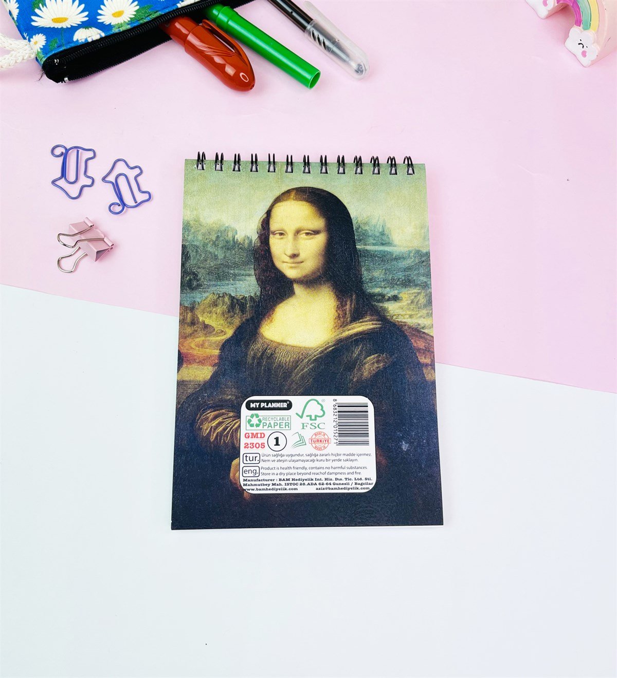 17x11Cm Sketch Book - Eskiz Defteri - 80 Gr - 60 YaprakgiftmodaGmd100568-Mona-Lisa