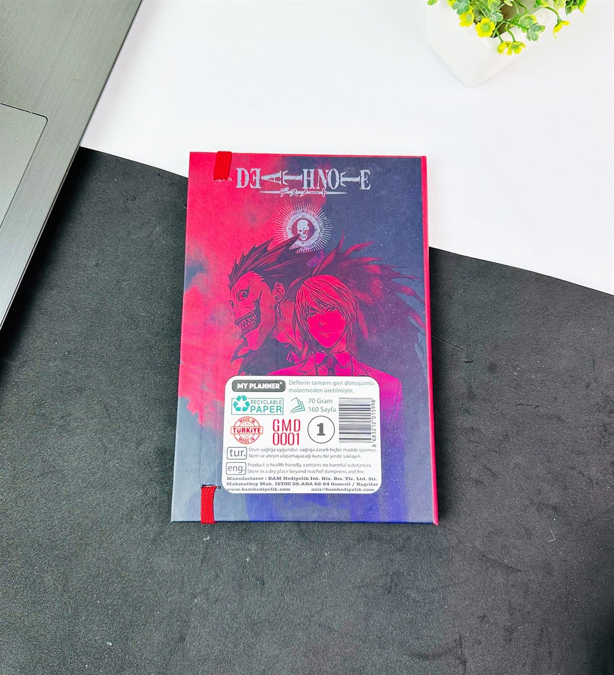 Kırmızı Death Note Tasarımlı Lastikli DeftergiftmodaGMD0001-14	