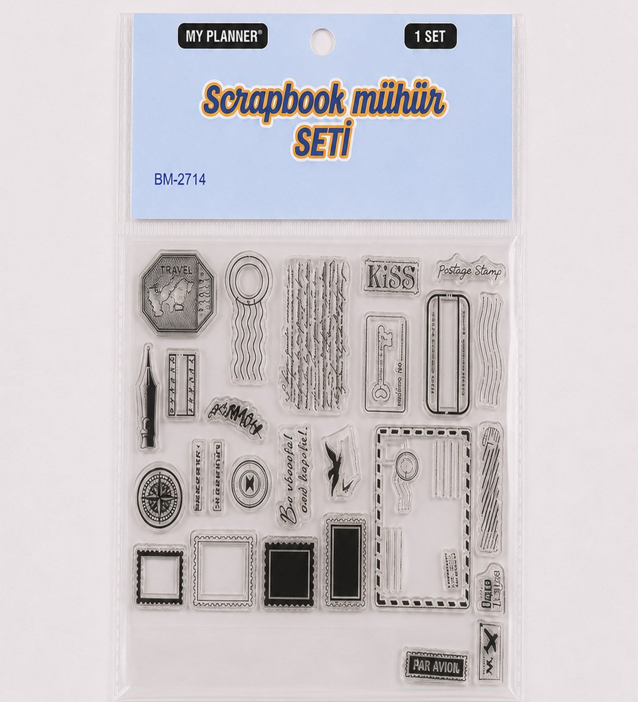 Silikon Çerçeve ve Etiket Scrapbook Mühür SetigiftmodaBM-2714