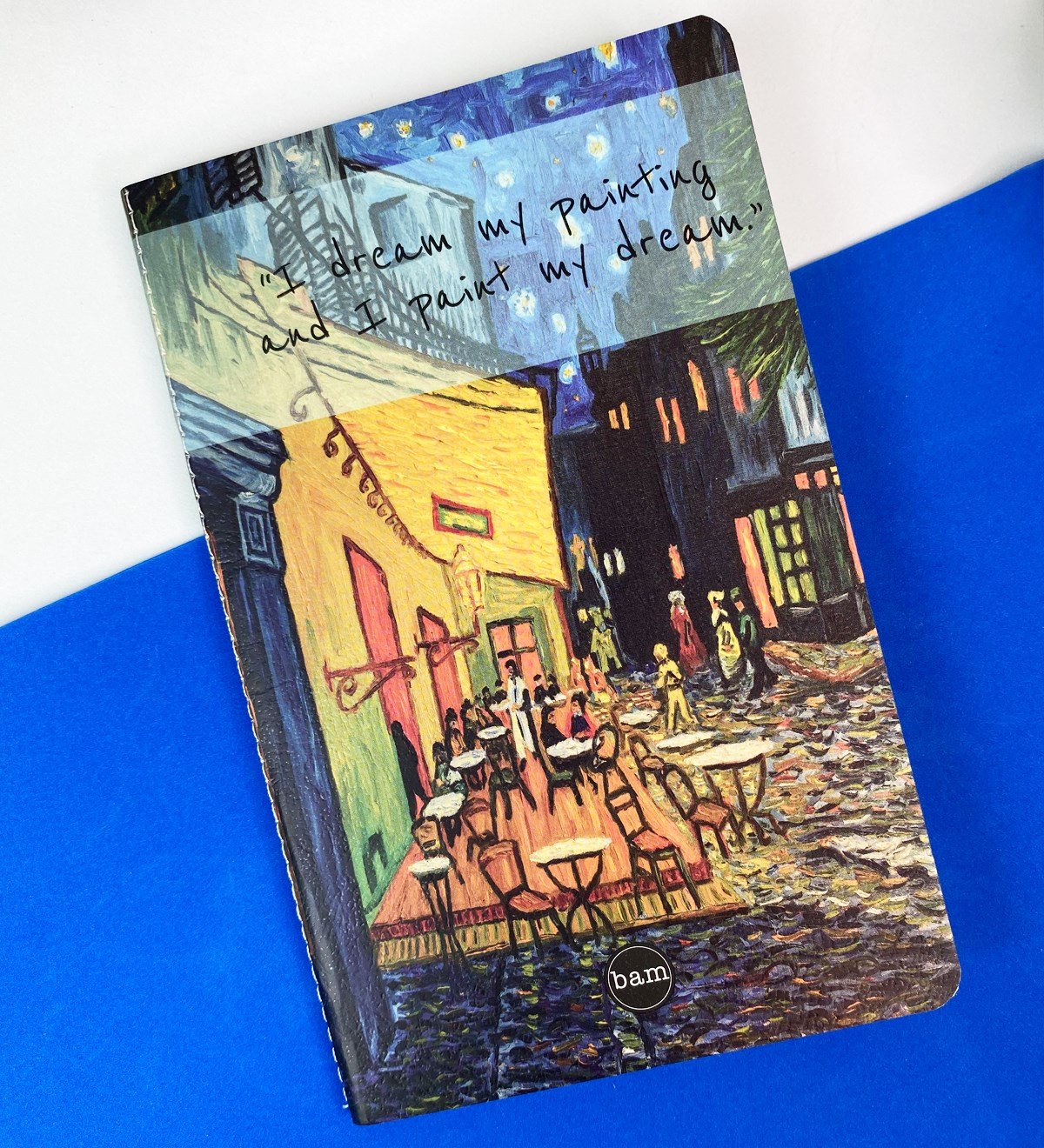 Van Gogh Kafe Terasta Gece Tasarımlı Dikişli DeftergiftmodaGmd100352