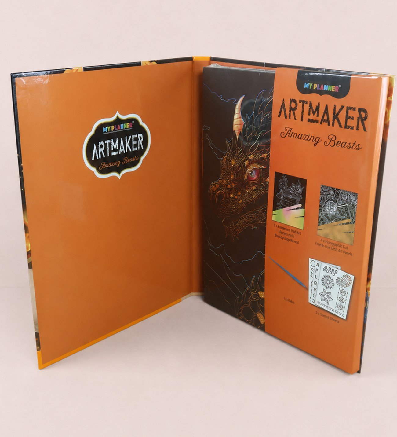 Artmaker Neon Nature Kazımalı Boyama Seti – 16 Panel, Şablon ve Kalemli Scratch Art SetigiftmodaBM-2151