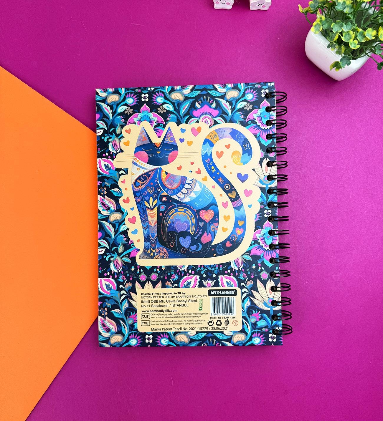 Mistik Kedi Tasarımlı Konuşan AjandagiftmodaBam-1316