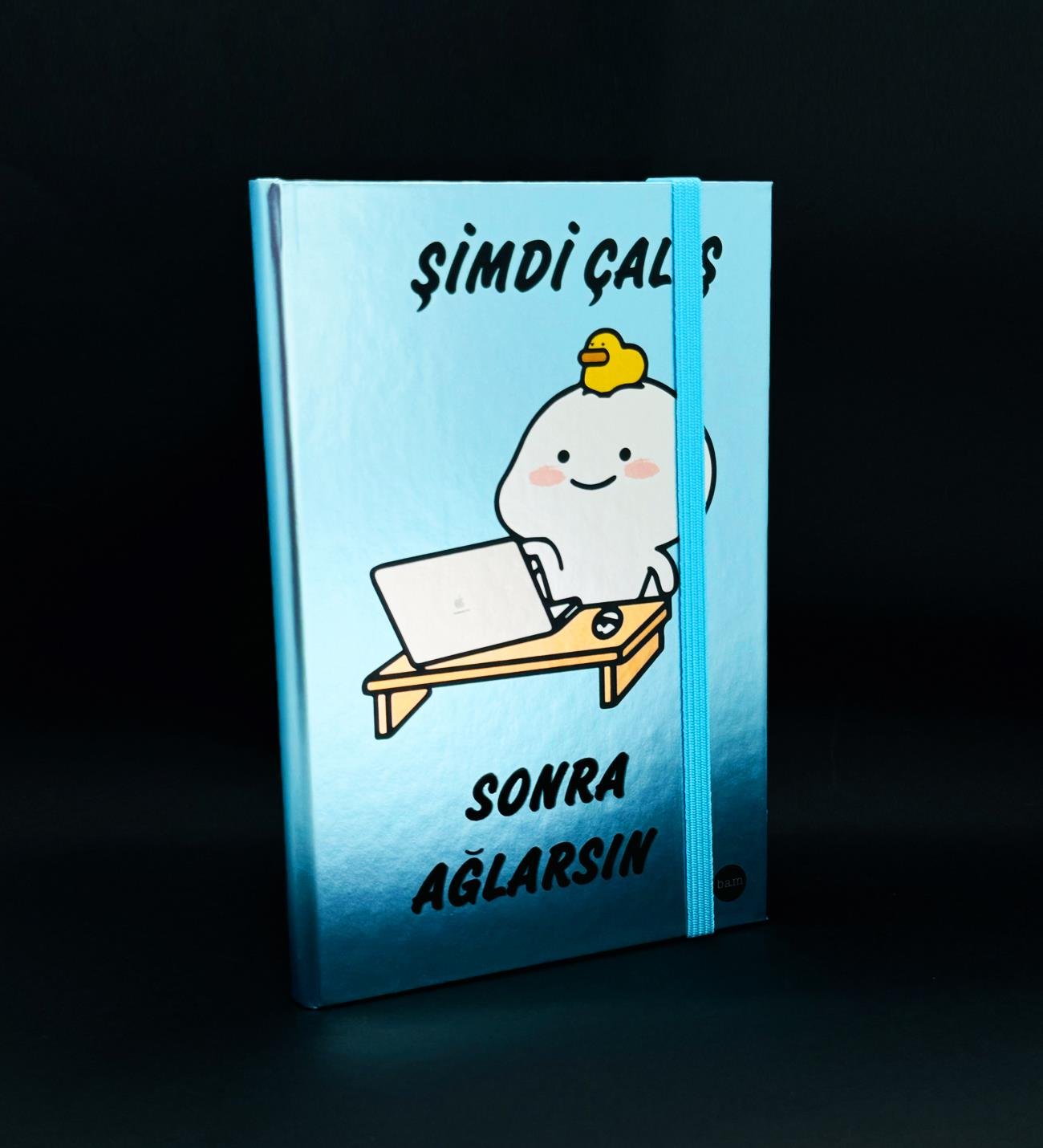 Şimdi Çalış Sonra Ağlarsın Tasarımlı Metal Kapaklı Lastikli DeftergiftmodaBAM-1194	