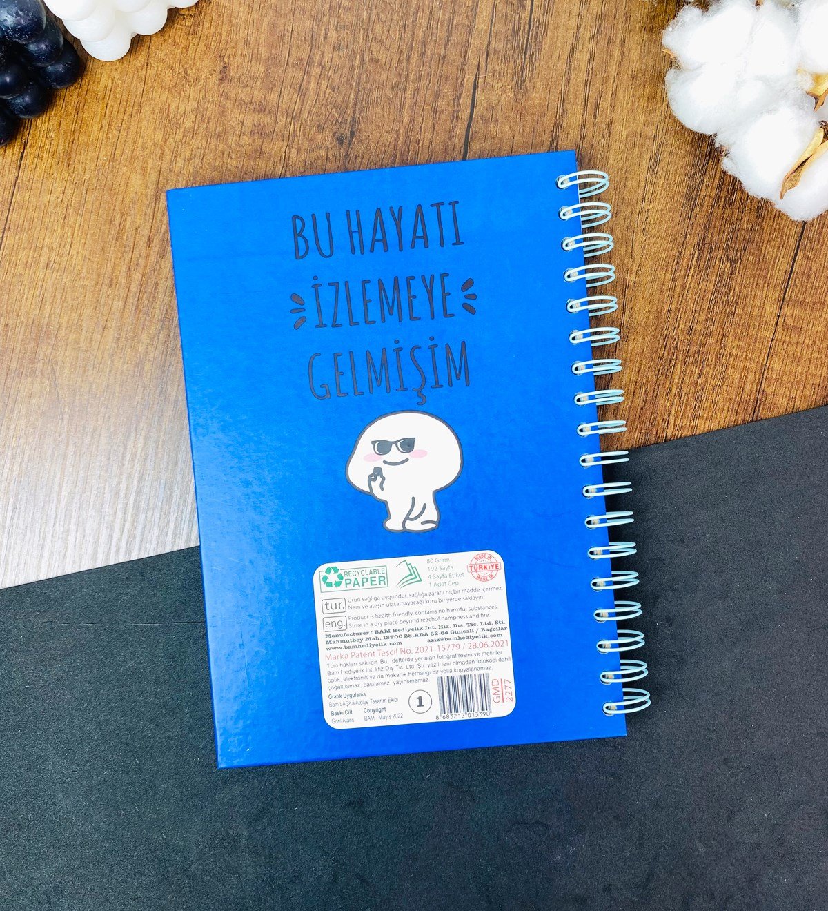 Bu Hayatı İzlemeye Gelmişim Tasarımlı Konuşan Ajandagiftmoda Gmd100422