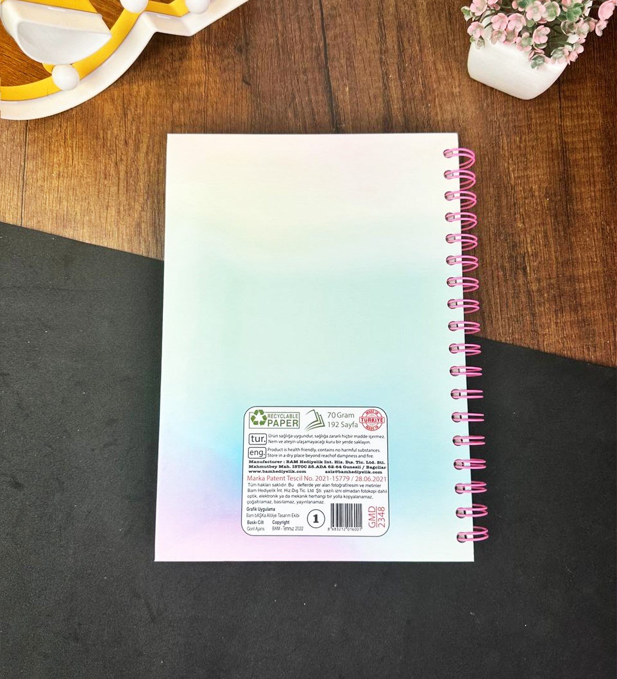 My Planner Tasarımlı Çizgili Spiralli DeftergiftmodaGmd100639