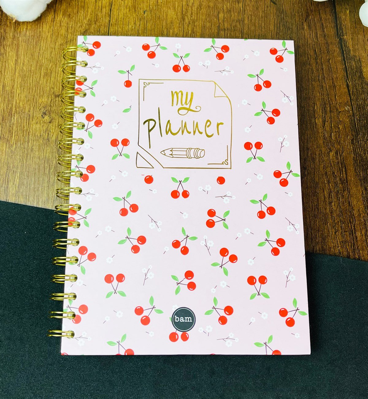 Kiraz Tasarımlı Spiralli DeftergiftmodaGmd100184