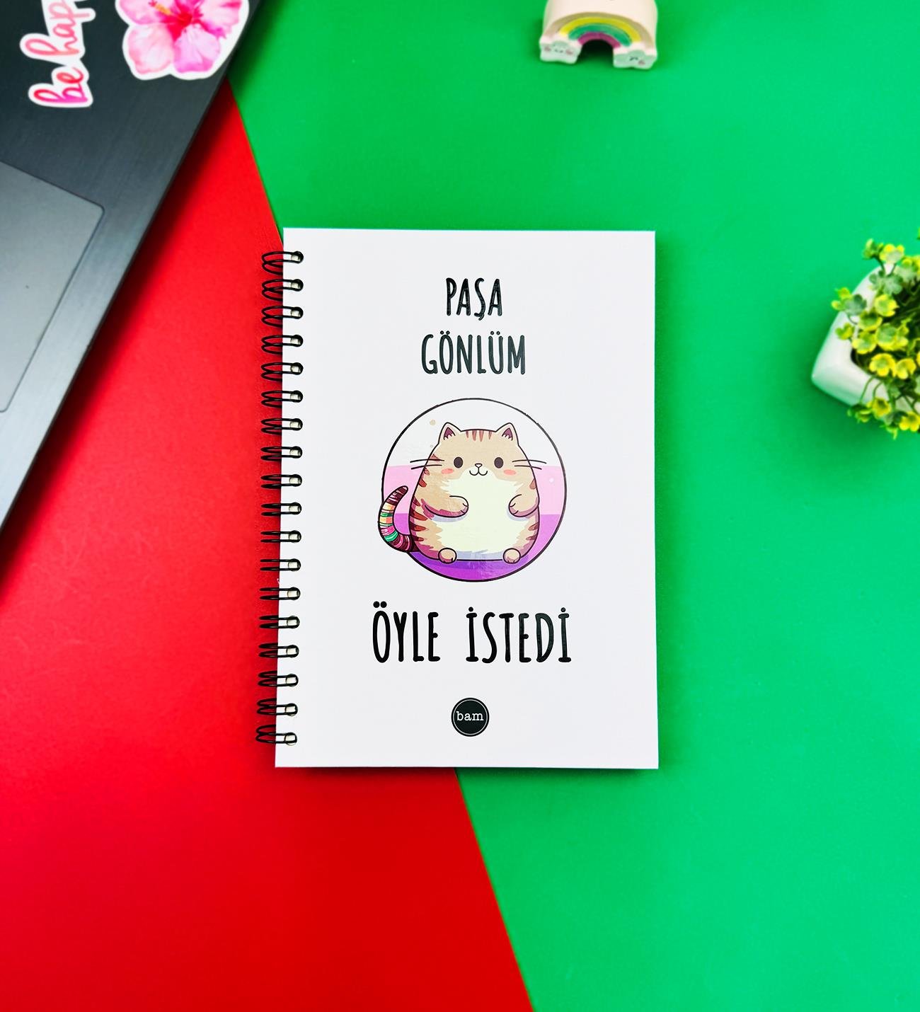 Paşa Gönlüm Öyle İstededi Tasarımlı Spiralli DeftergiftmodaBam-1284