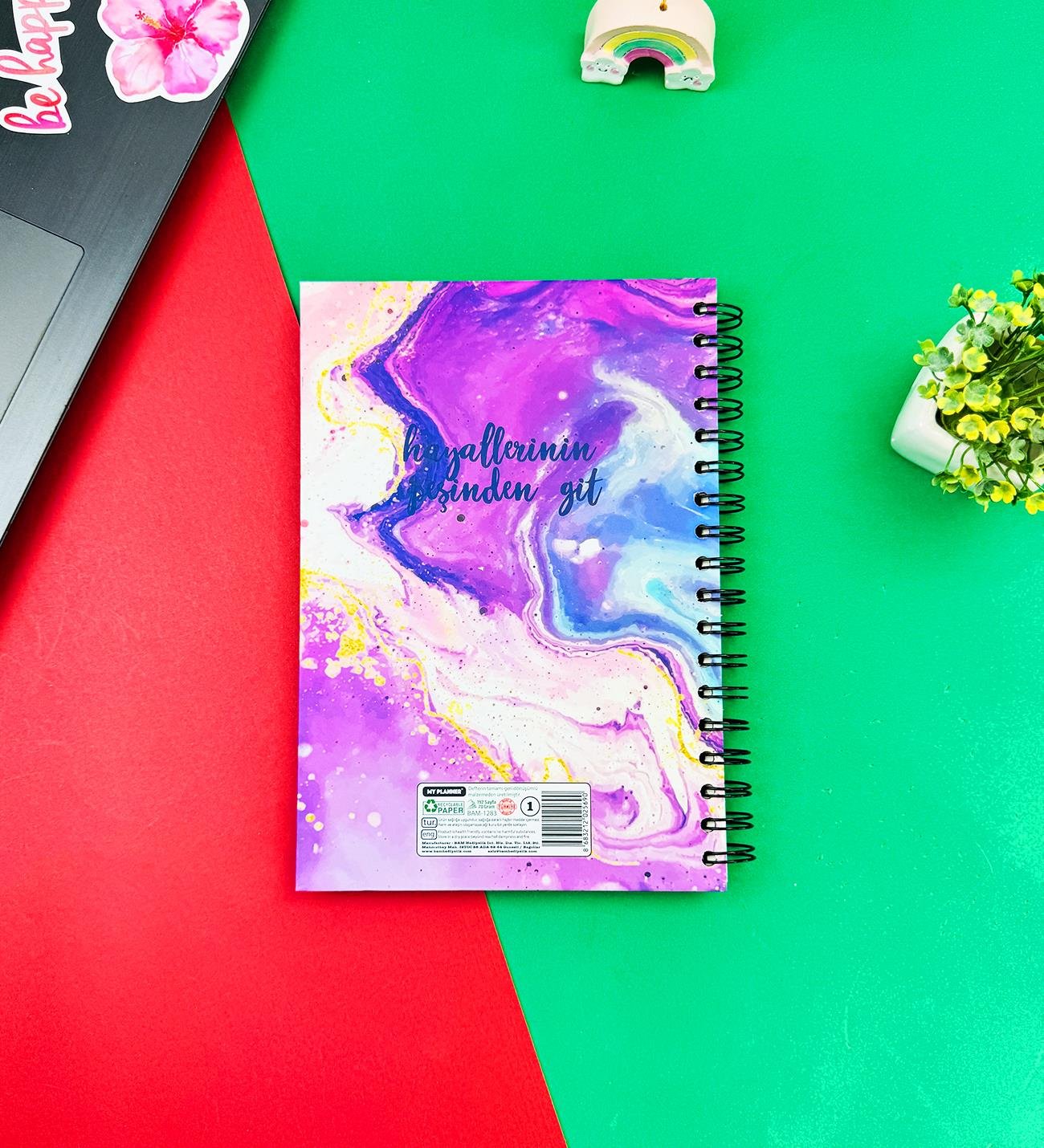 Hayallerinin Peşinden Git Tasarımlı Spiralli DeftergiftmodaGmd100185