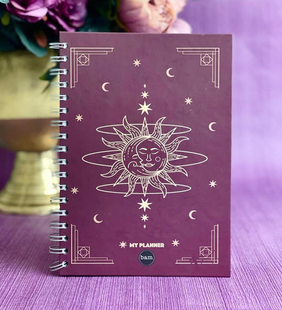 Kızıl Tarot Ay Güneş Tasarımlı Spiralli DefterGiftmodaGmd100087