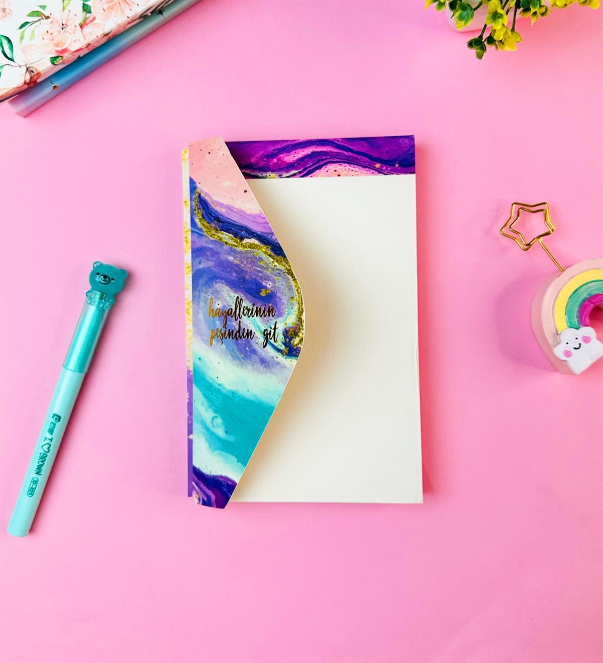 Hayallerinin Peşinden Git Tasarımlı Zarf DeftergiftmodaBAM-1020-15	