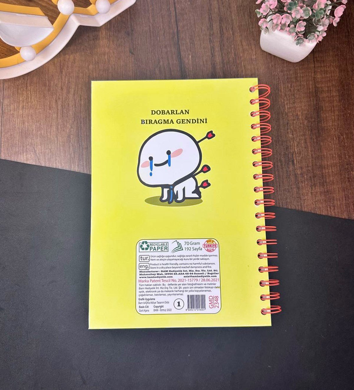 Dobarlan Bıragma Gendini Tasarımlı Çizgili Spiralli DeftergiftmodaGmd100627