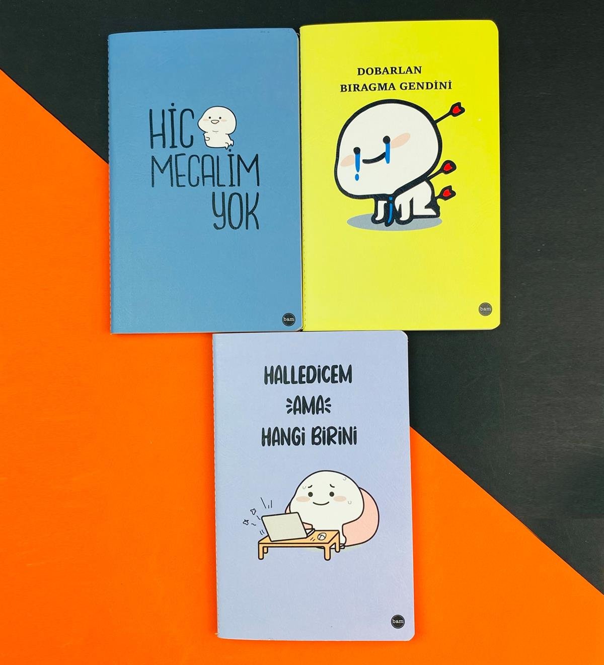 3'lü Dikişli Defter Seti Seri :5giftmodaGmd100566