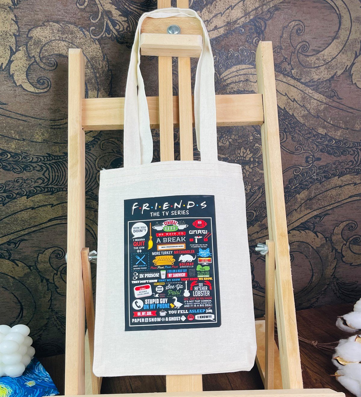 Friends Tasarımlı Kalın Kitap Görünümlü Defter Ve Bez Çanta SetgiftmodaGmhs101811