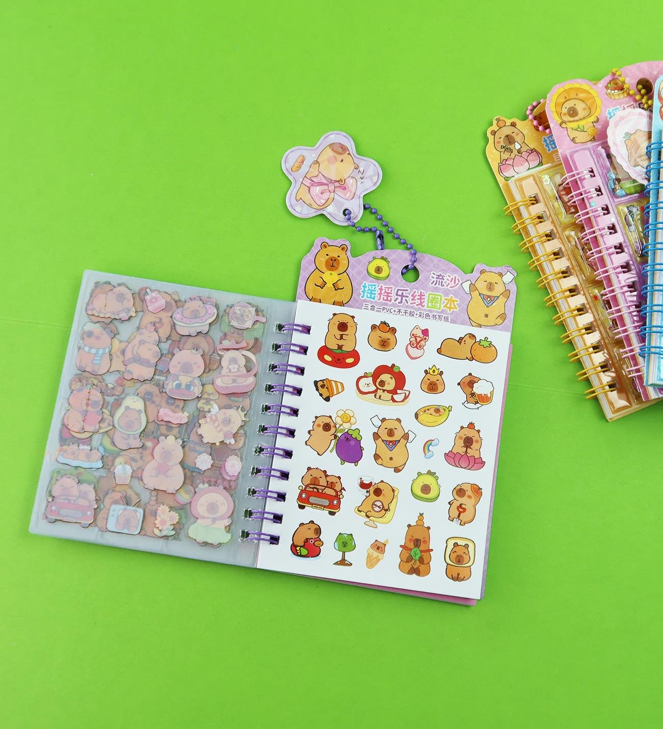 Capybara Tasarımlı Sulu Kapaklı Defter - 8 Sayfa Sticker HediyeligiftmodaBM-1874	
