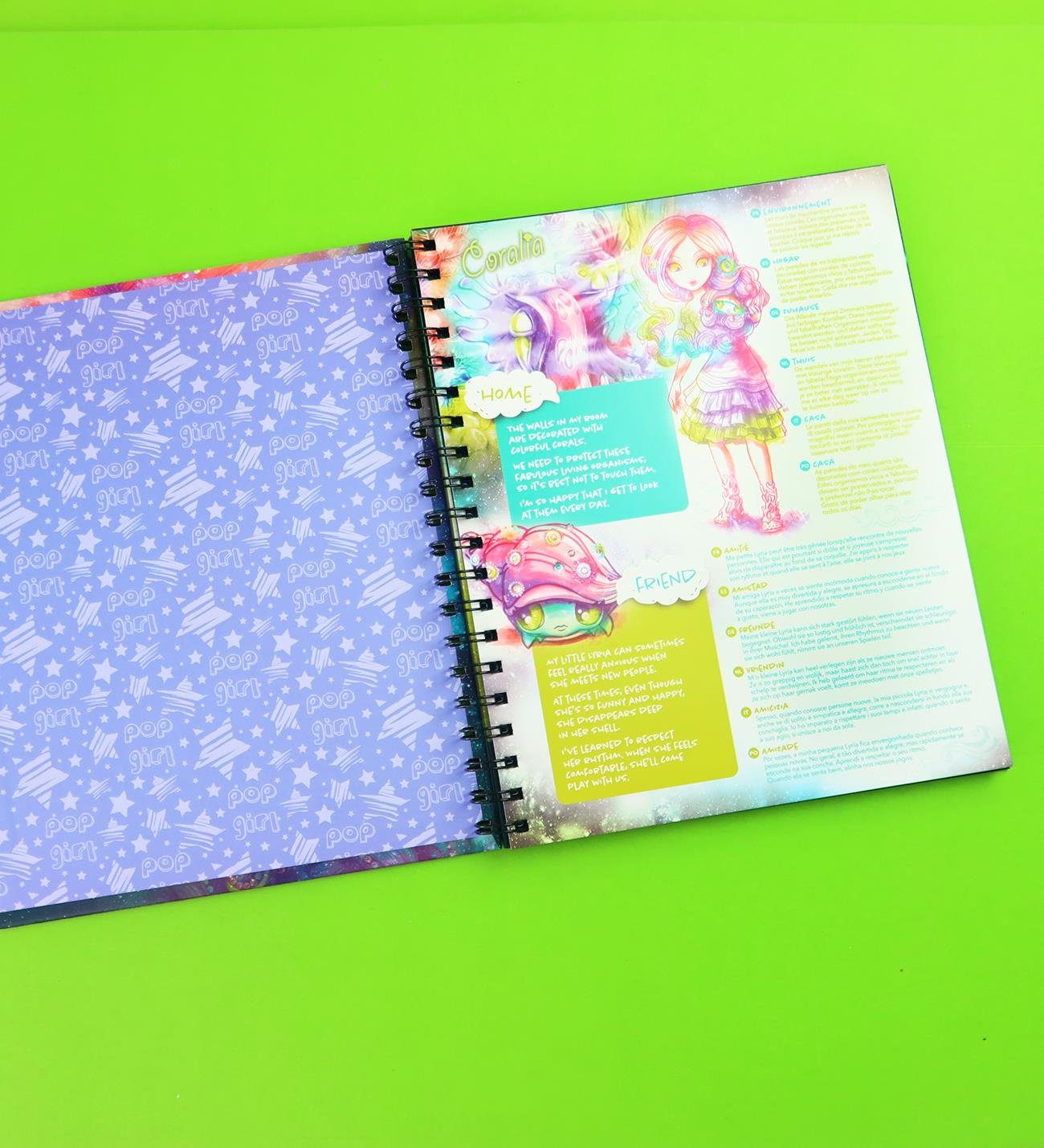 Pop Girl Siyah Sayfa Boyama Kitabı – 60 Sayfa Spiral DeftergiftmodaBM-2156