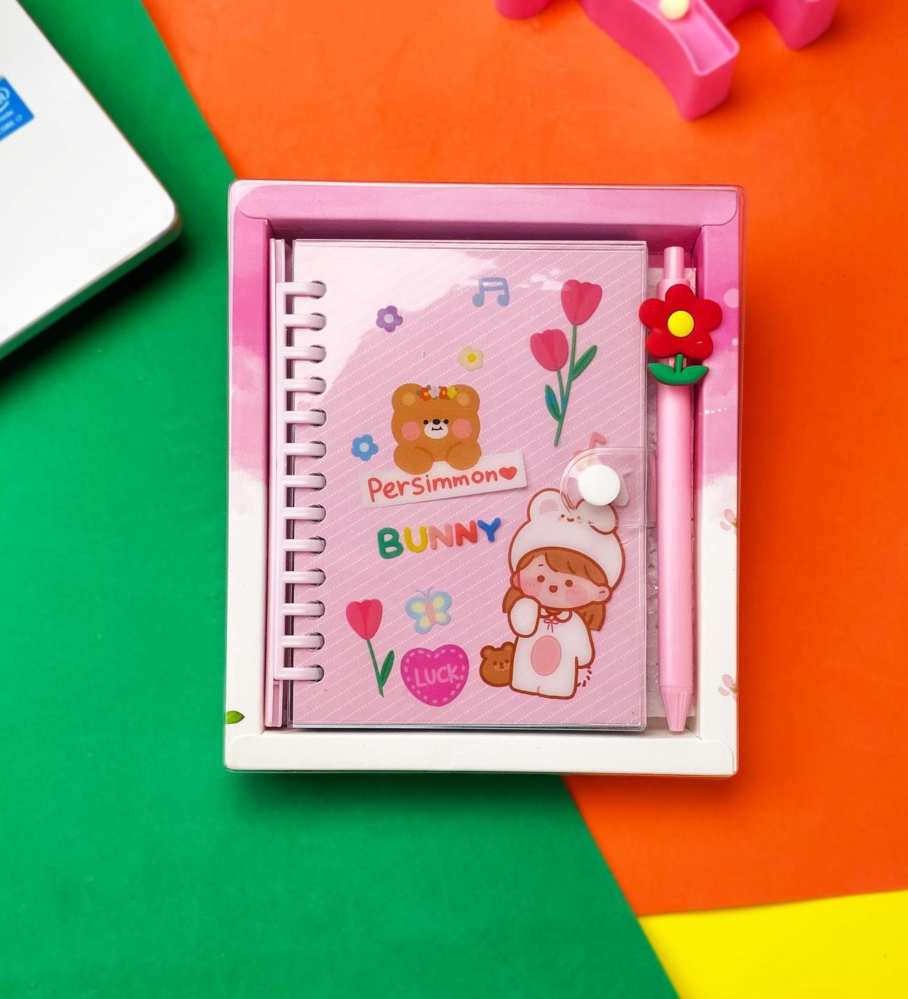 Persimmon Tasarımlı Günlük Defter Ve Kalem SetgiftmodaBM-1088