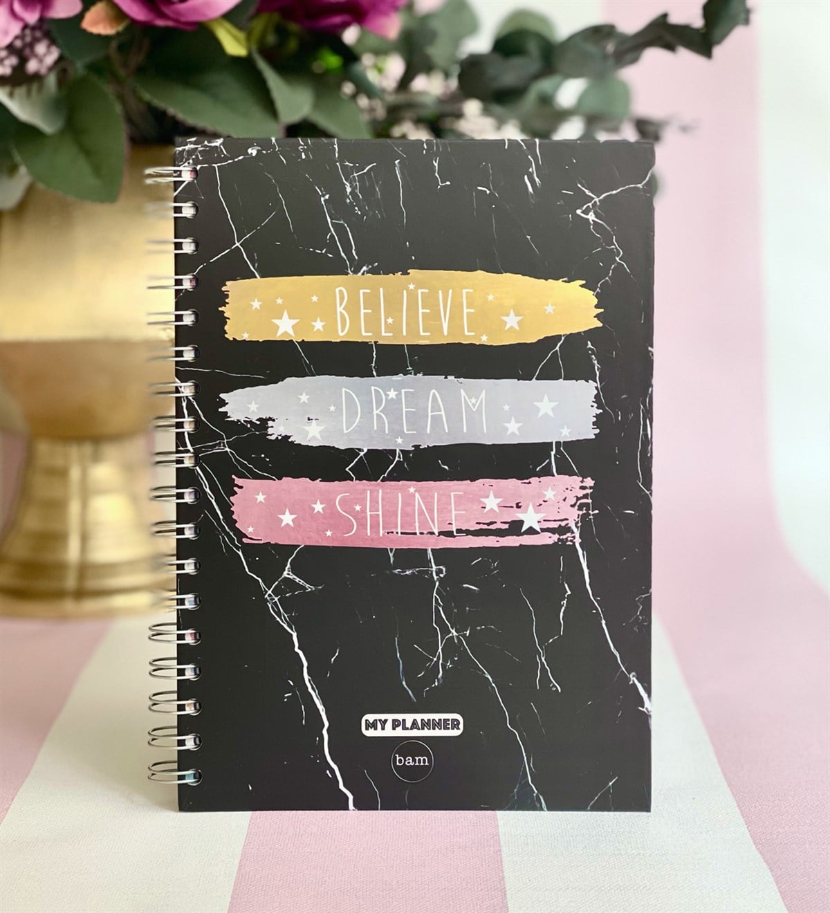 Believe Dream Shine Tasarımlı Spiralli DefterGiftmodaGmd100109