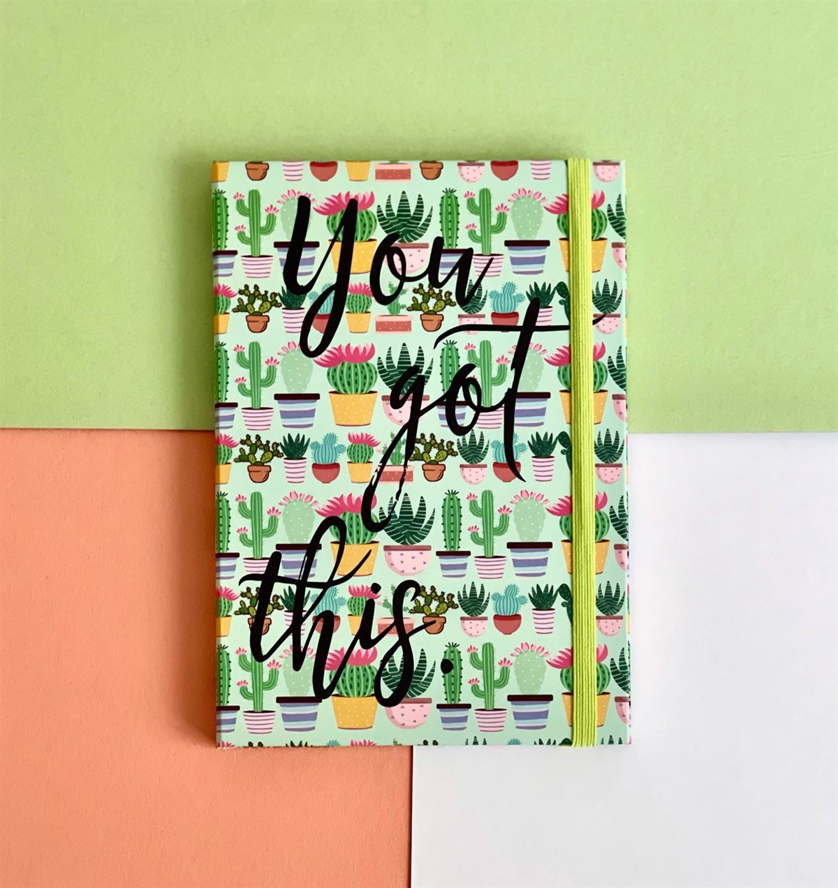 Kaktüs Motto Tasarım Lastikli DeftergiftmodaMotto-Kaktüs-Lastiikli-Defter