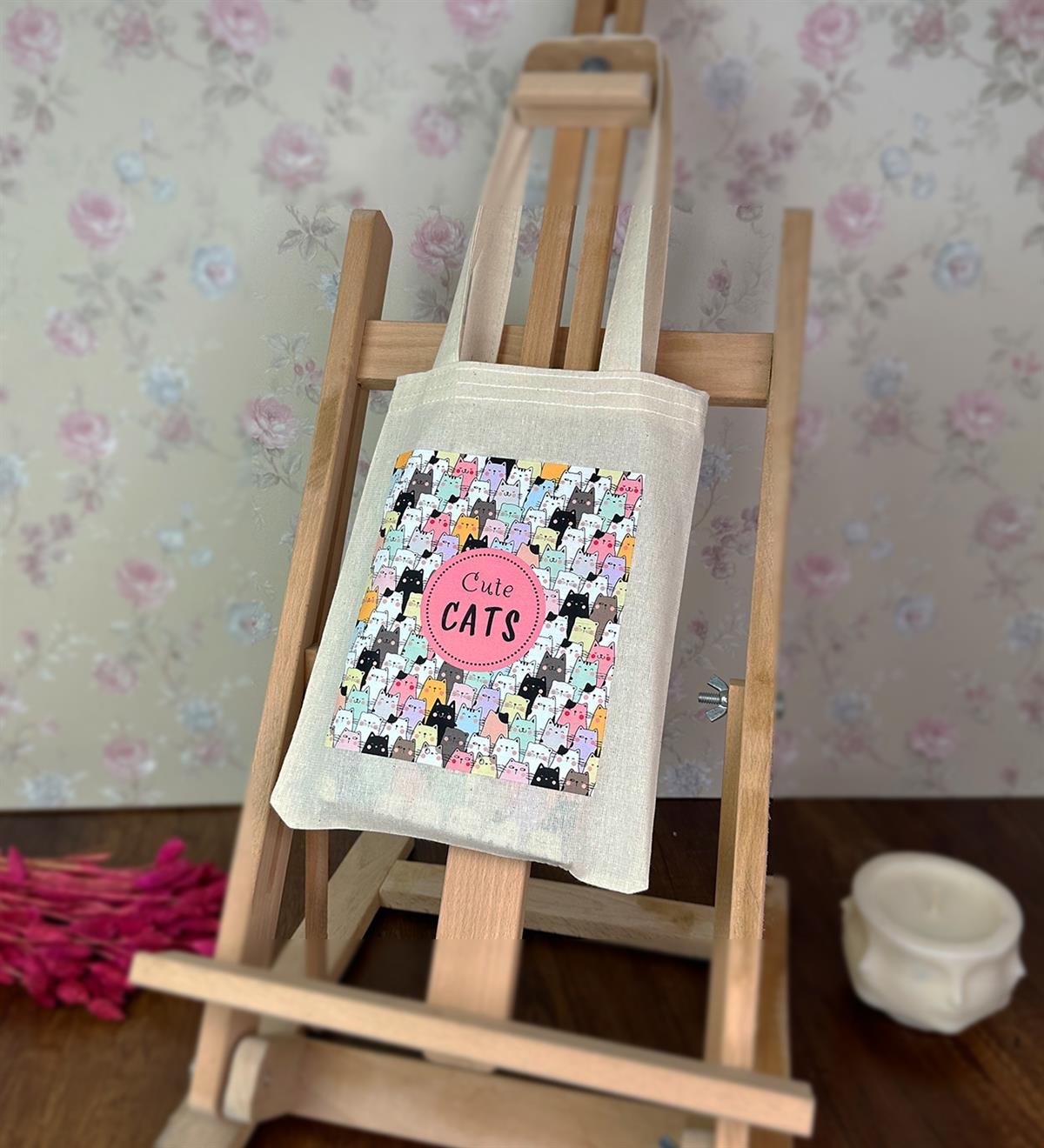 Sevimli Kedi Kalın Kitap Görünümlü Defter Ve Bez Çanta SetgiftmodaGmhs101818