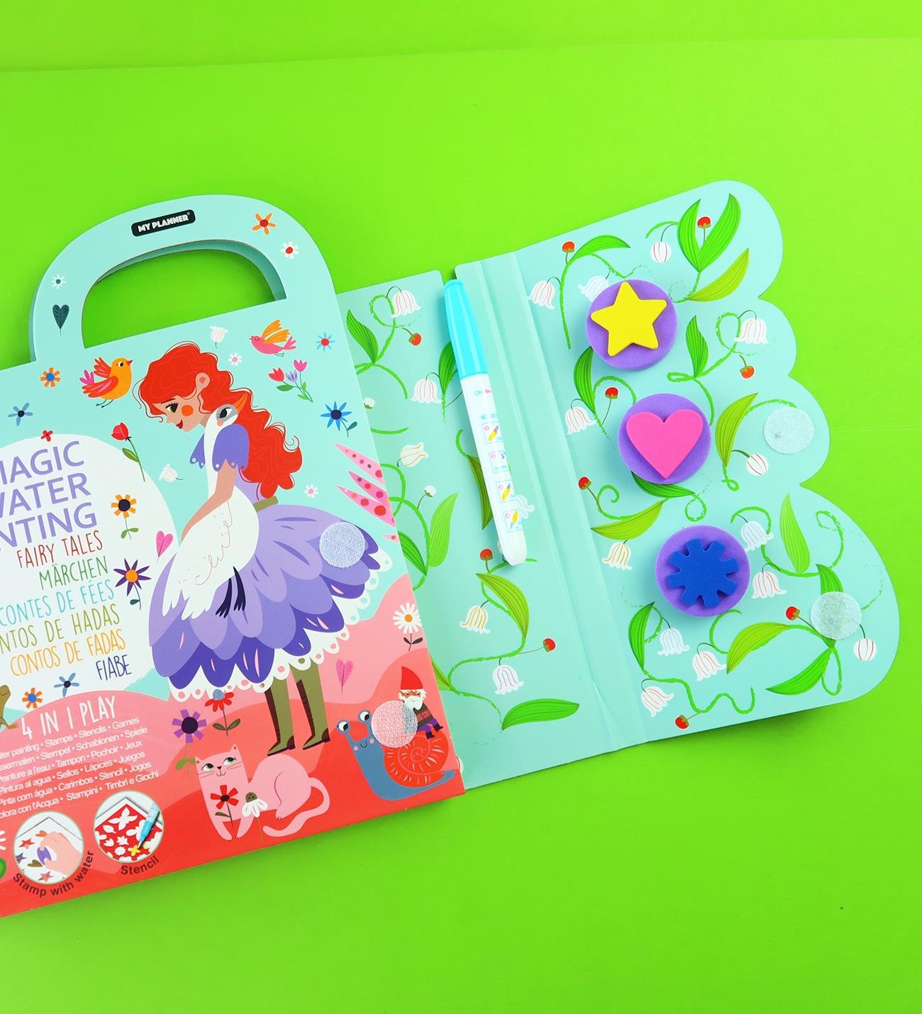 Magic Water Painting – Su ile Boyama ve Aktivite Kitabı (4'ü 1 Arada) – Masal TemalıgiftmodaBM-2154