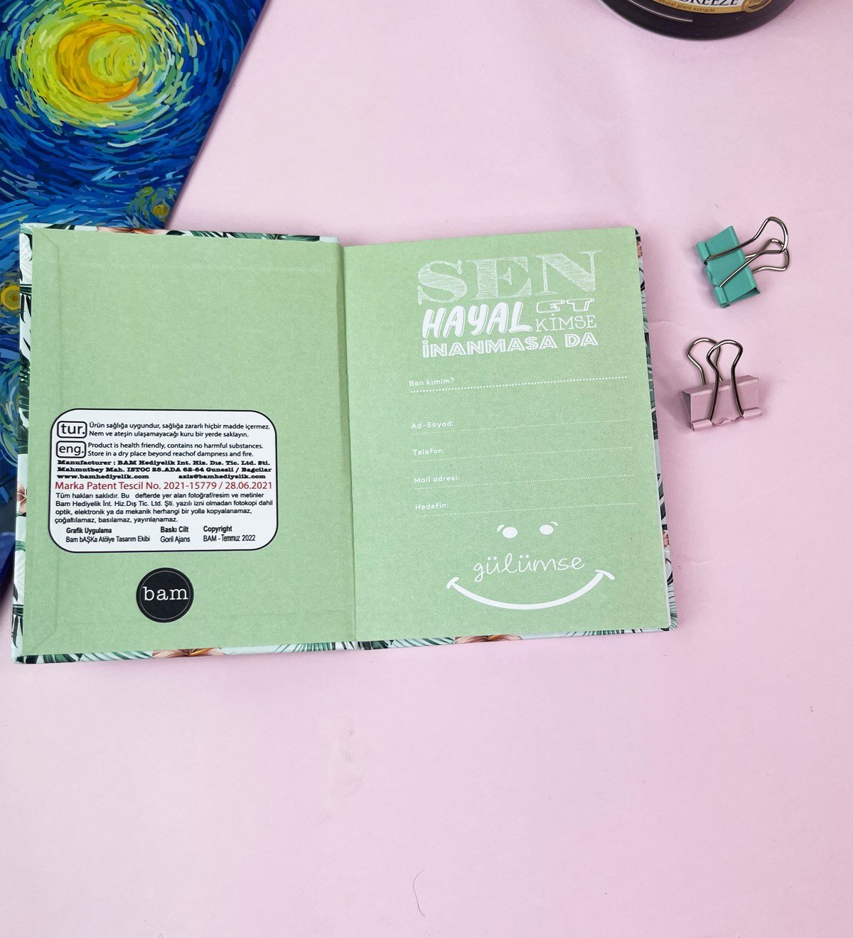 Follow Your Dreams Tasarımlı Sert Kapaklı Mini DeftergiftmodaGmd100518