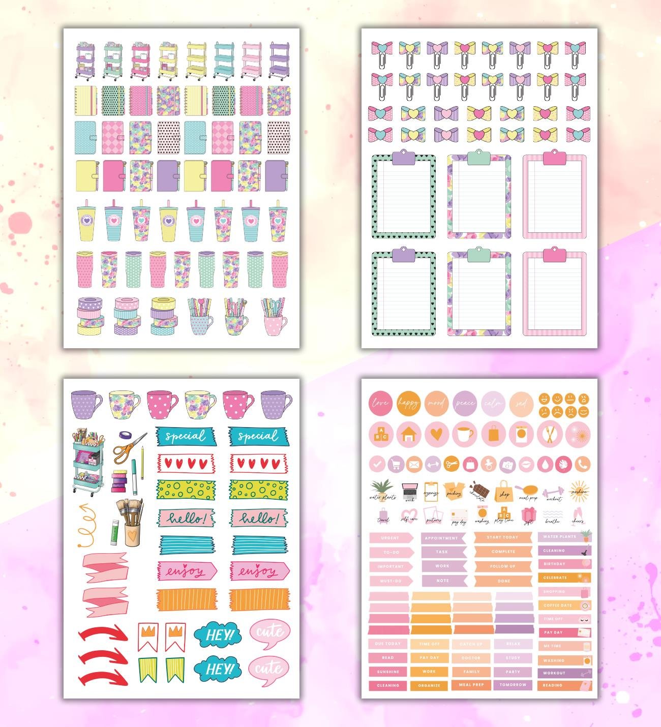 Girl Power My DIY Sticker Book  24 * 17 cm 16 Sayfa Özel Tasarım Rengarenk Sticker KitabıgiftmodaBam-1216