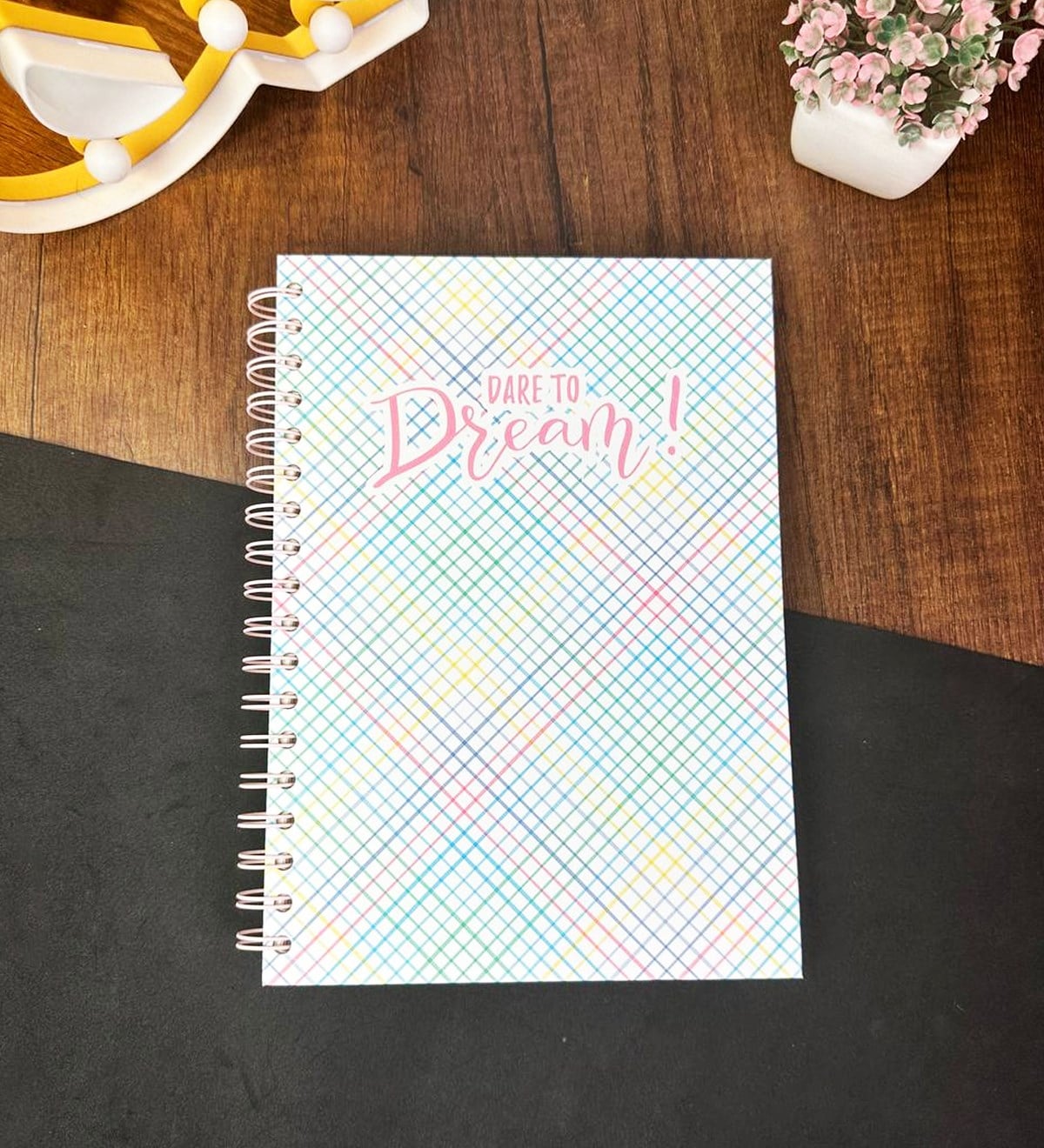 Hayal Etmeye Cesaret Et Tasarımlı Çizgili Spiralli DeftergiftmodaGmd100629