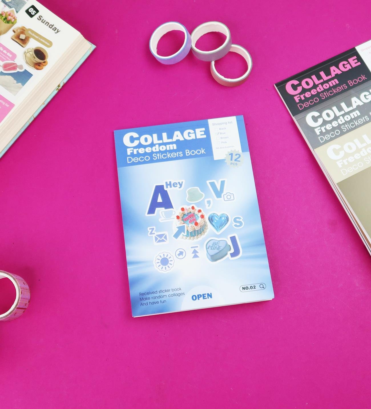 Collage Freedom Sticker Kitabı - 12 Sayfa Renkli ve Tematik Etiket SetigiftmodaBM-1771	