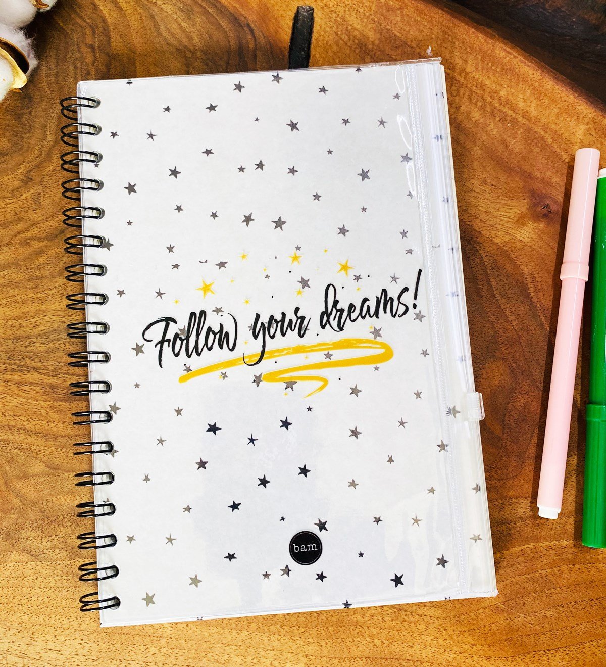 Follow Your Dreams Tasarımlı Çanta Kapaklı Spiralli DeftergiftmodaGmd100333