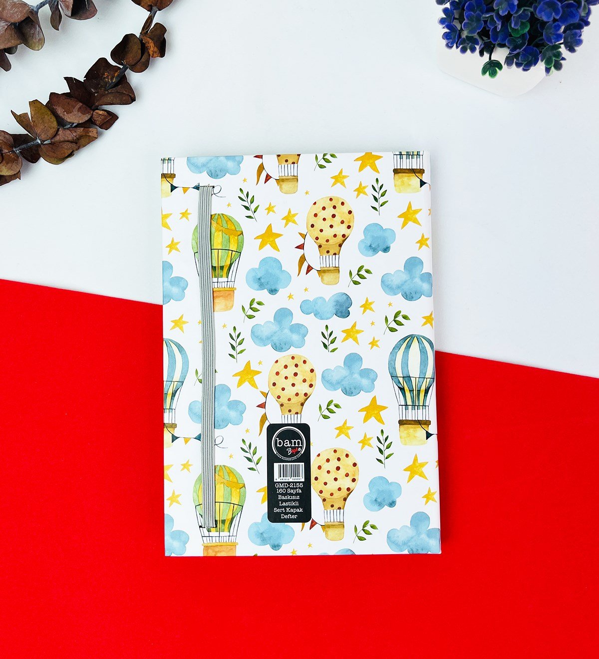 Follow Your Dreams Balon Tasarımlı Lastikli DeftergiftmodaGmd100224