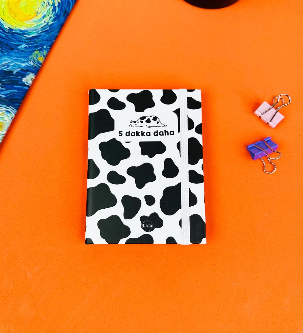 5 Dakka Dahi İnek Tasarımlı Sert Kapaklı Mini DeftergiftmodaBam-1029-1