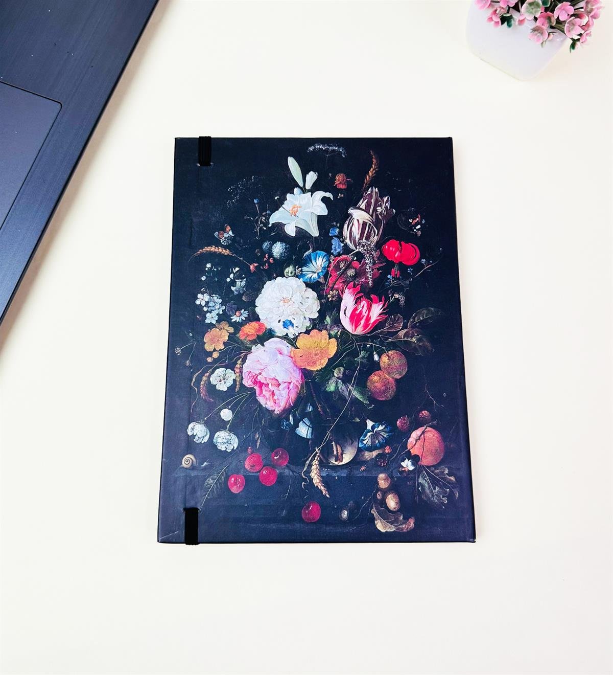 21x14Cm Sketch Book - Eskiz Defteri - Siyah Sayfa - 120 Gr - 56 YaprakgiftmodaBam-3003-4-Çiçek-Art