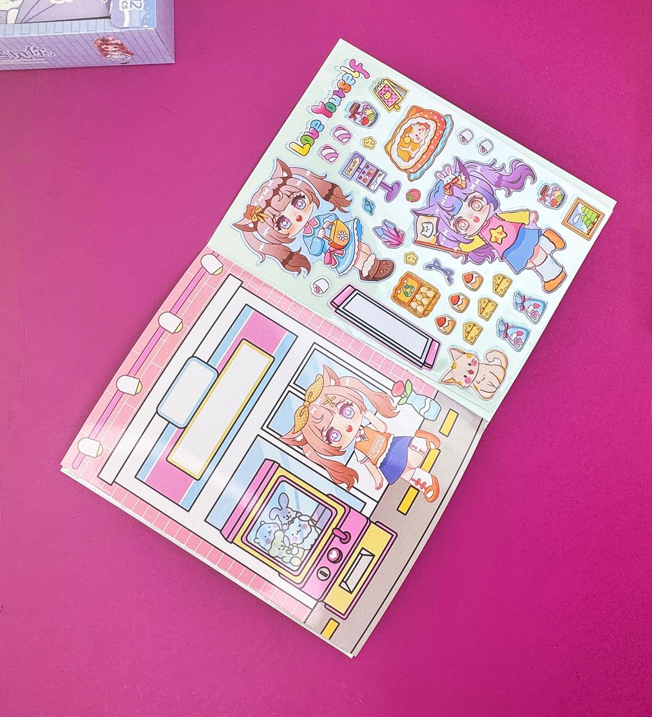 Sahne Tasarımlı Sticker Kitabı – 3D Köpük Sticker ve Arka Planlı Oyun DefterigiftmodaBM-1825	