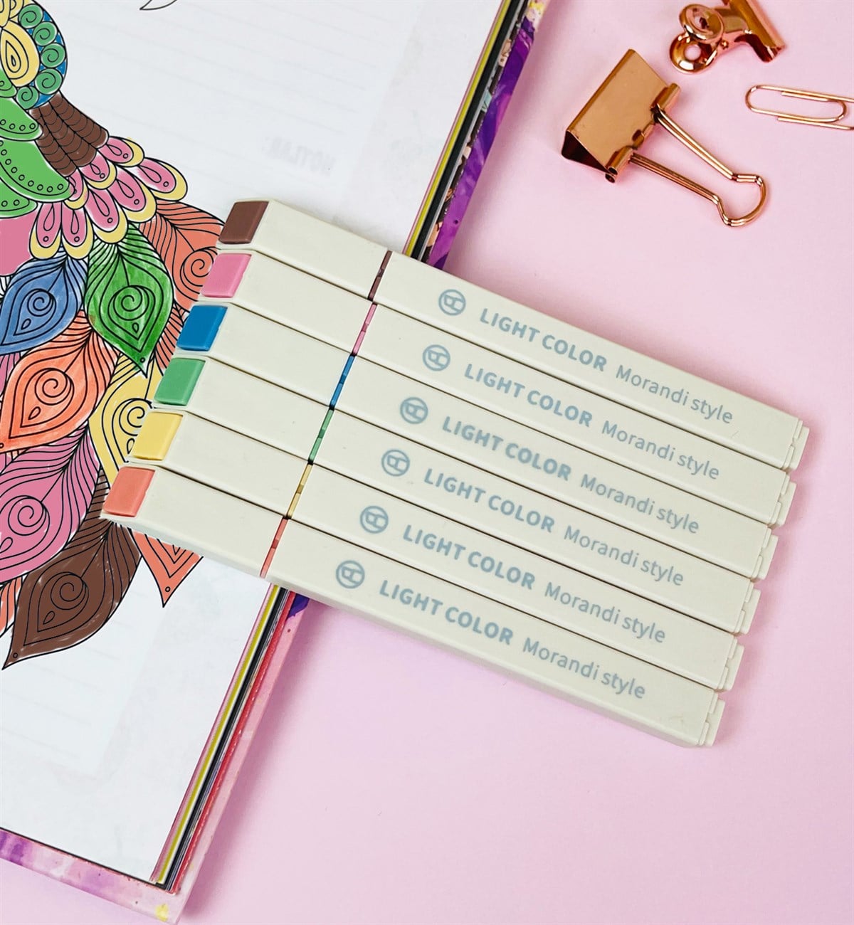 6'lı Morandi Tarzı İskandinav Tonları Marker Kalem SetgiftmodaGm-4309