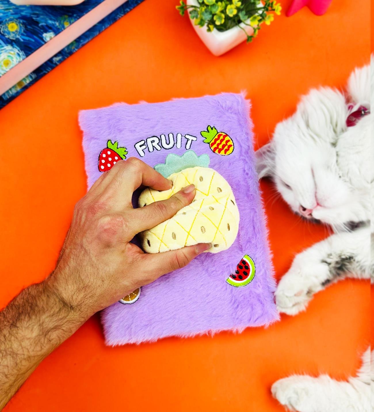 Sevimli Meyve Kabartmalı Peluş DeftergiftmodaBM-1079