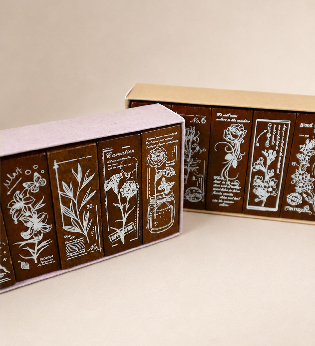 Vintage Flora Ahşap Scrapbook Mühür SetigiftmodaBM-2577