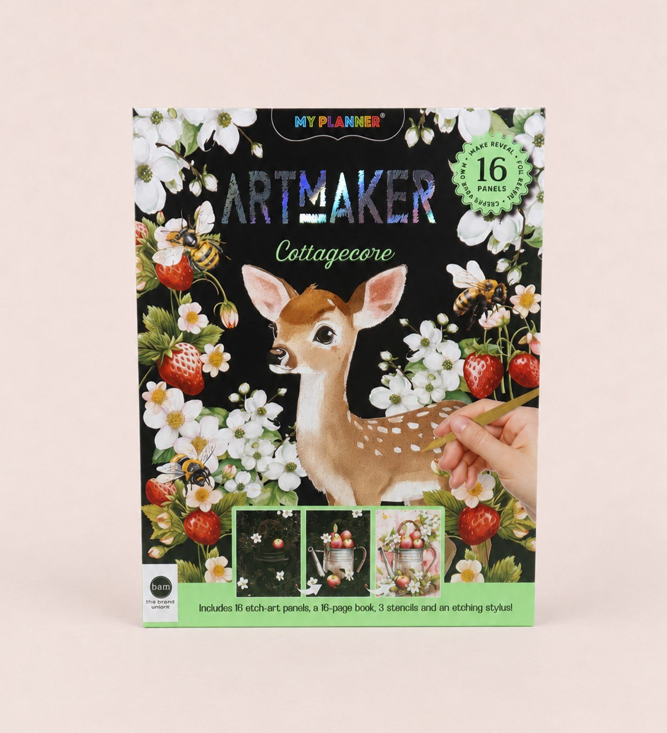 Artmaker Neon Nature Kazımalı Boyama Seti – 16 Panel, Şablon ve Kalemli Scratch Art SetigiftmodaBM-2151