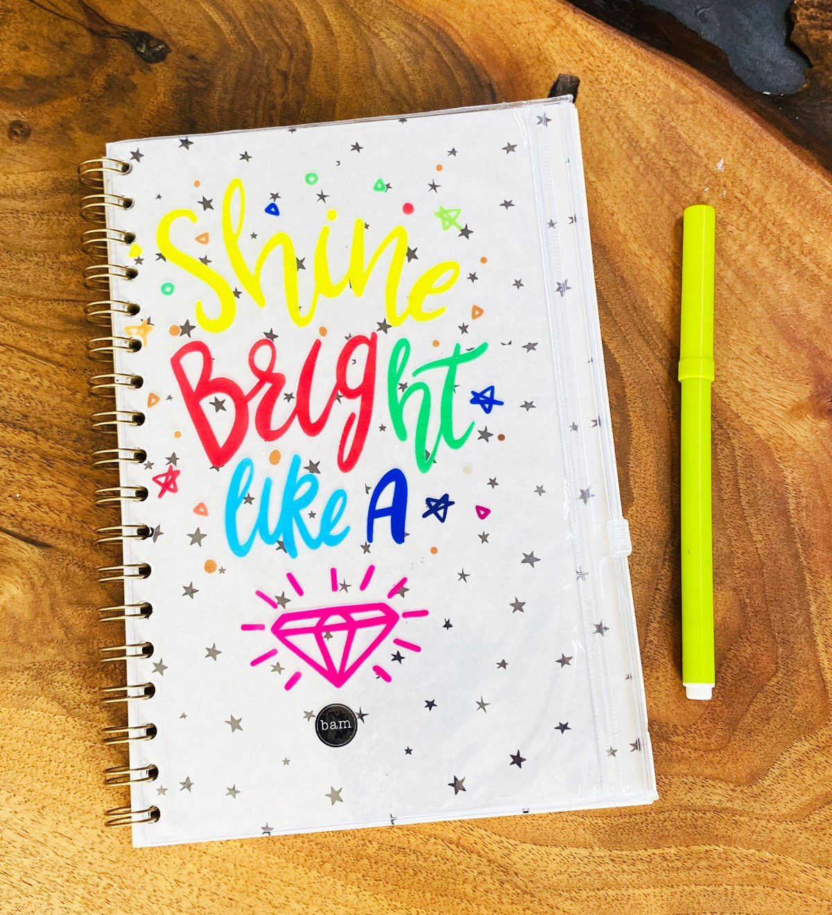 Elmas Motto Tasarımlı Çanta Kapaklı Spiralli DeftergiftmodaGmd100322