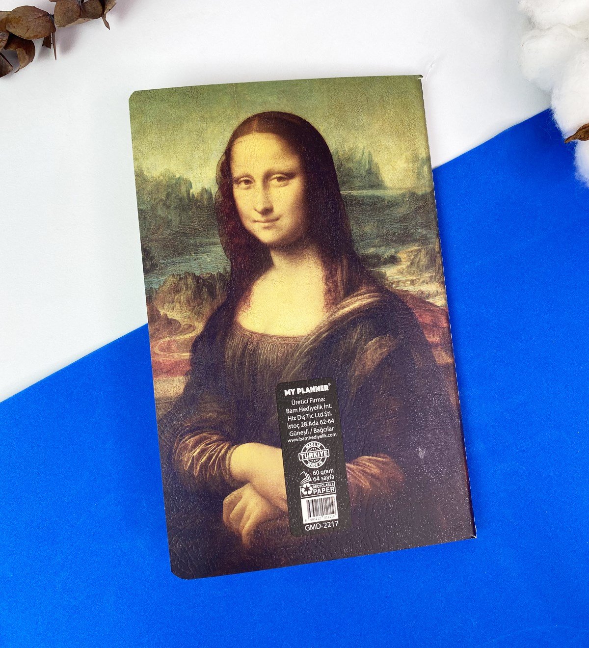 Mona Lisa Tasarımlı Dikişli DeftergiftmodaGmd100354