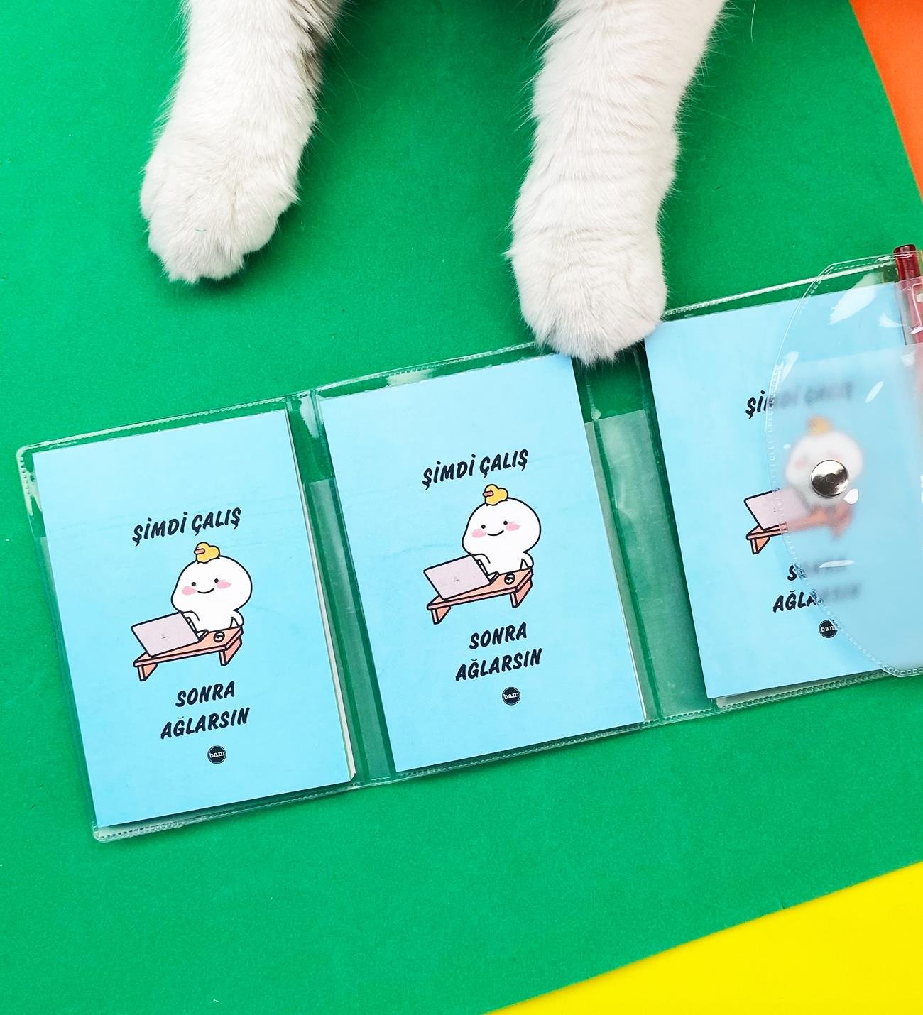 Şimdi Çalış Tasarımlı PP Mini Çanta Defter Ve Kalem SetgiftmodaBAM-1150