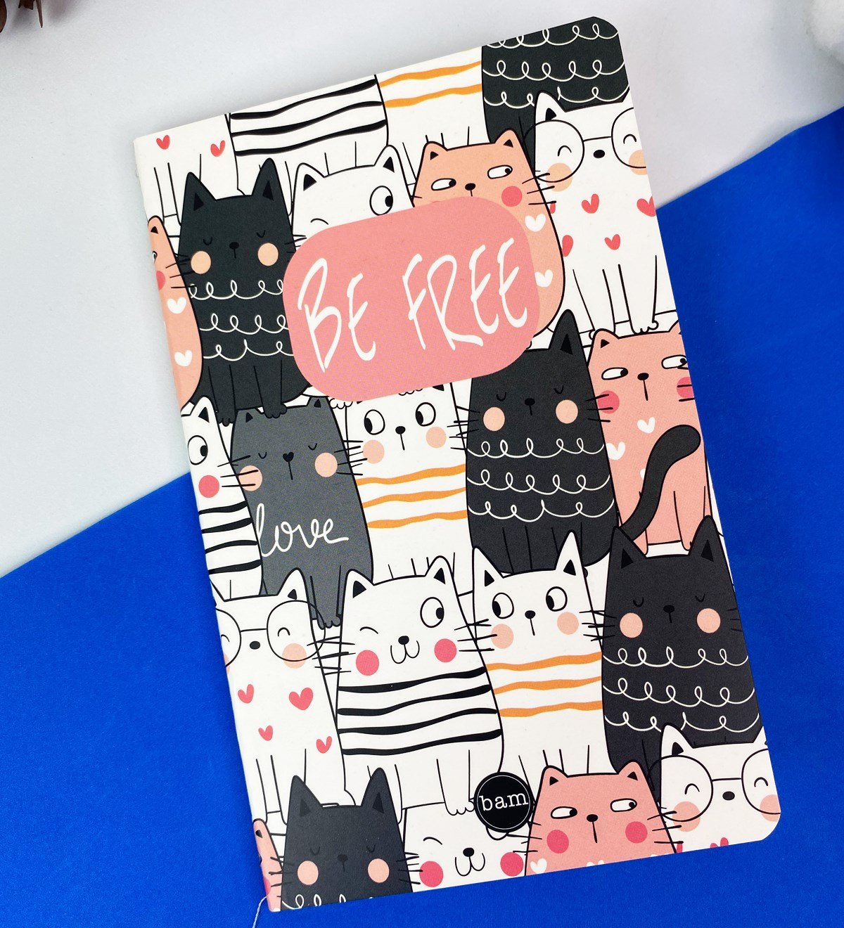 Be Free Kedi Tasarımlı Dikişli DeftergiftmodaGmd100351