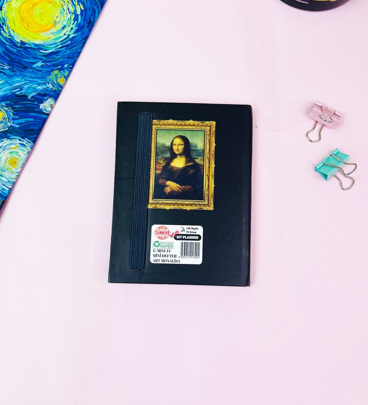 Mona Lisa Tasarımlı Sert Kapaklı Mini DeftergiftmodaGmd100522