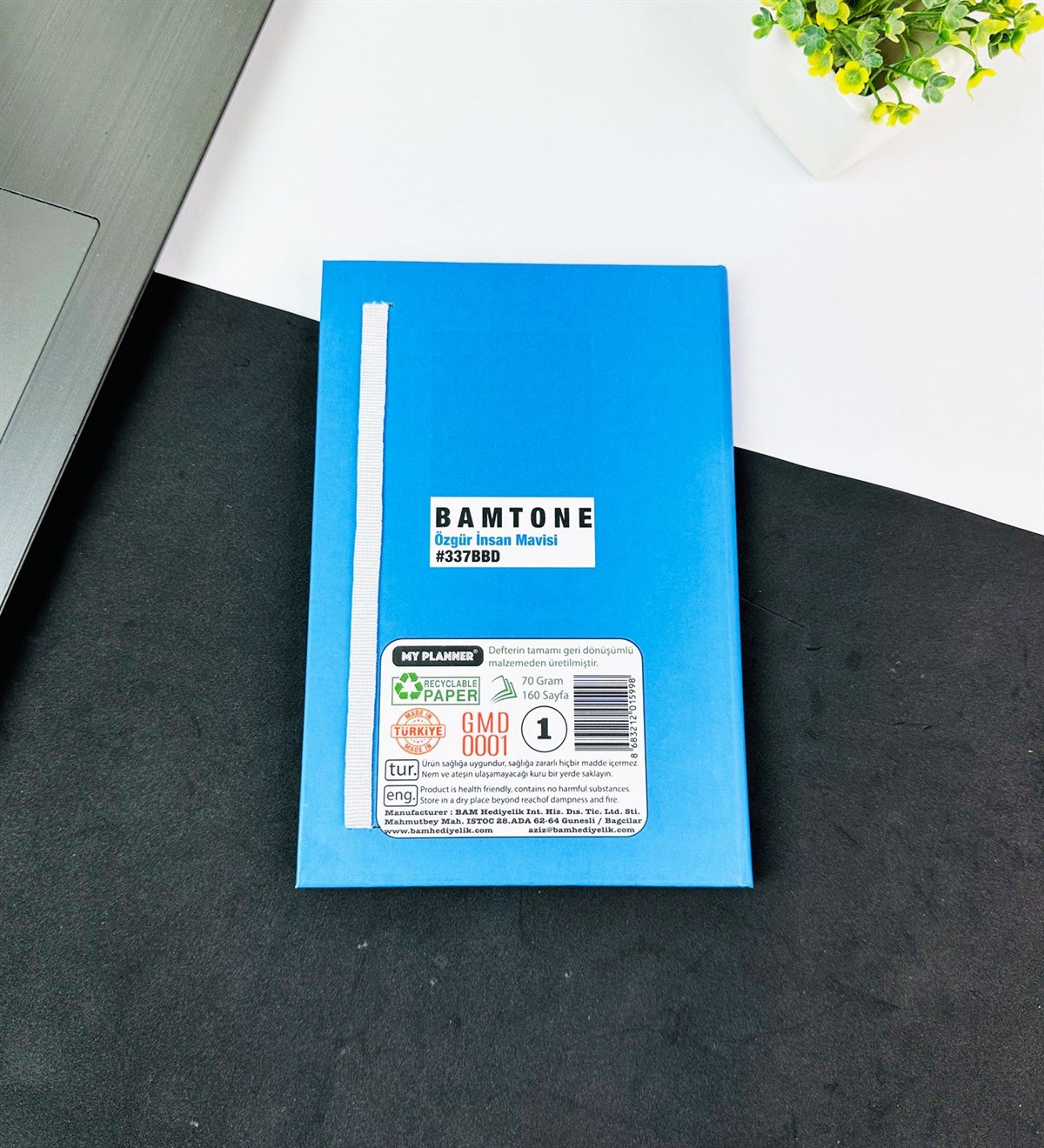 Bam Tone Özgür İnsan Mavisi Tasarımlı Lastikli DeftergiftmodaGMD0001-5