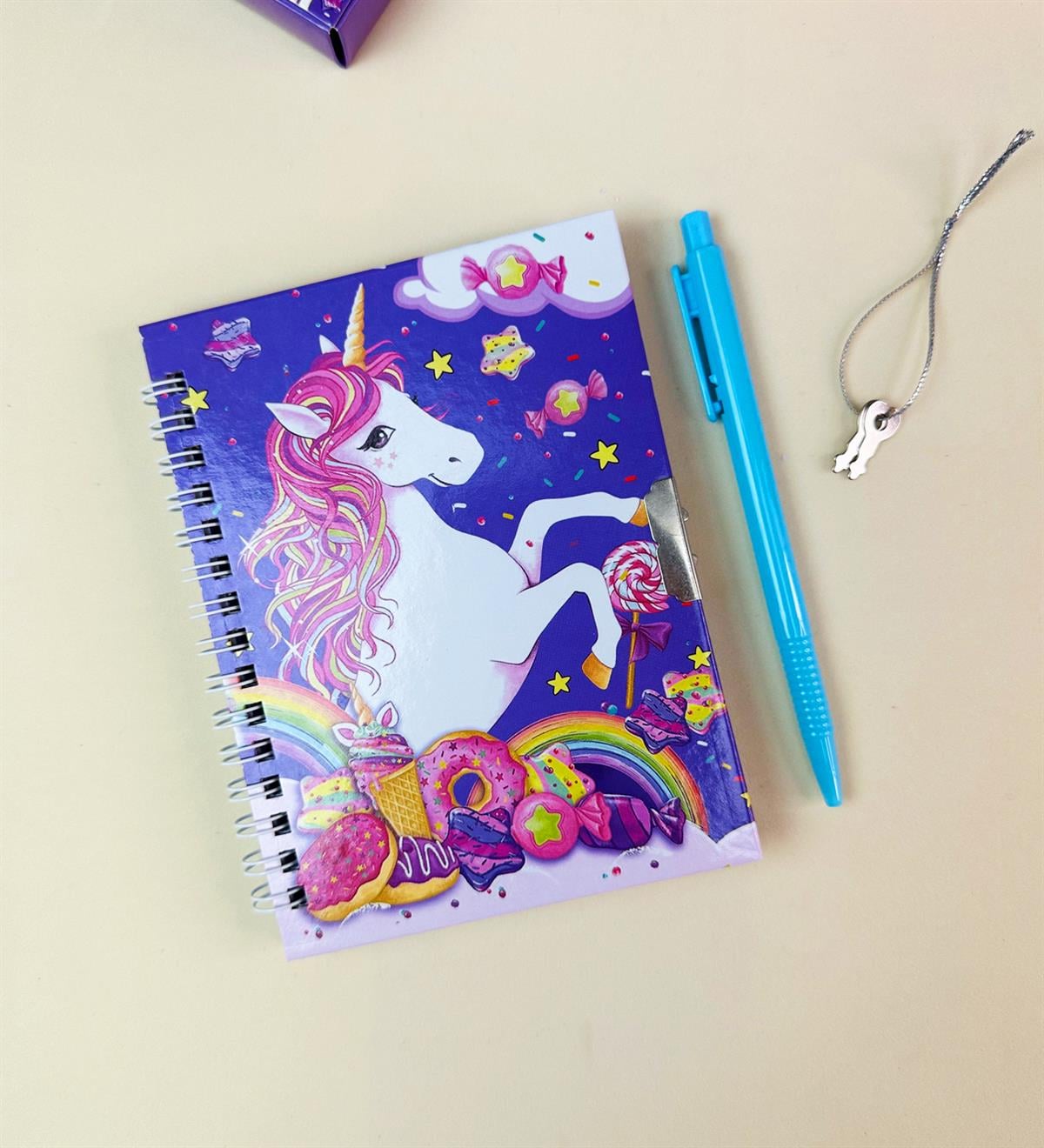 Flamingo Tasarımlı Kilitli Günlük Defter Ve Kalem SetgiftmodaBam-108