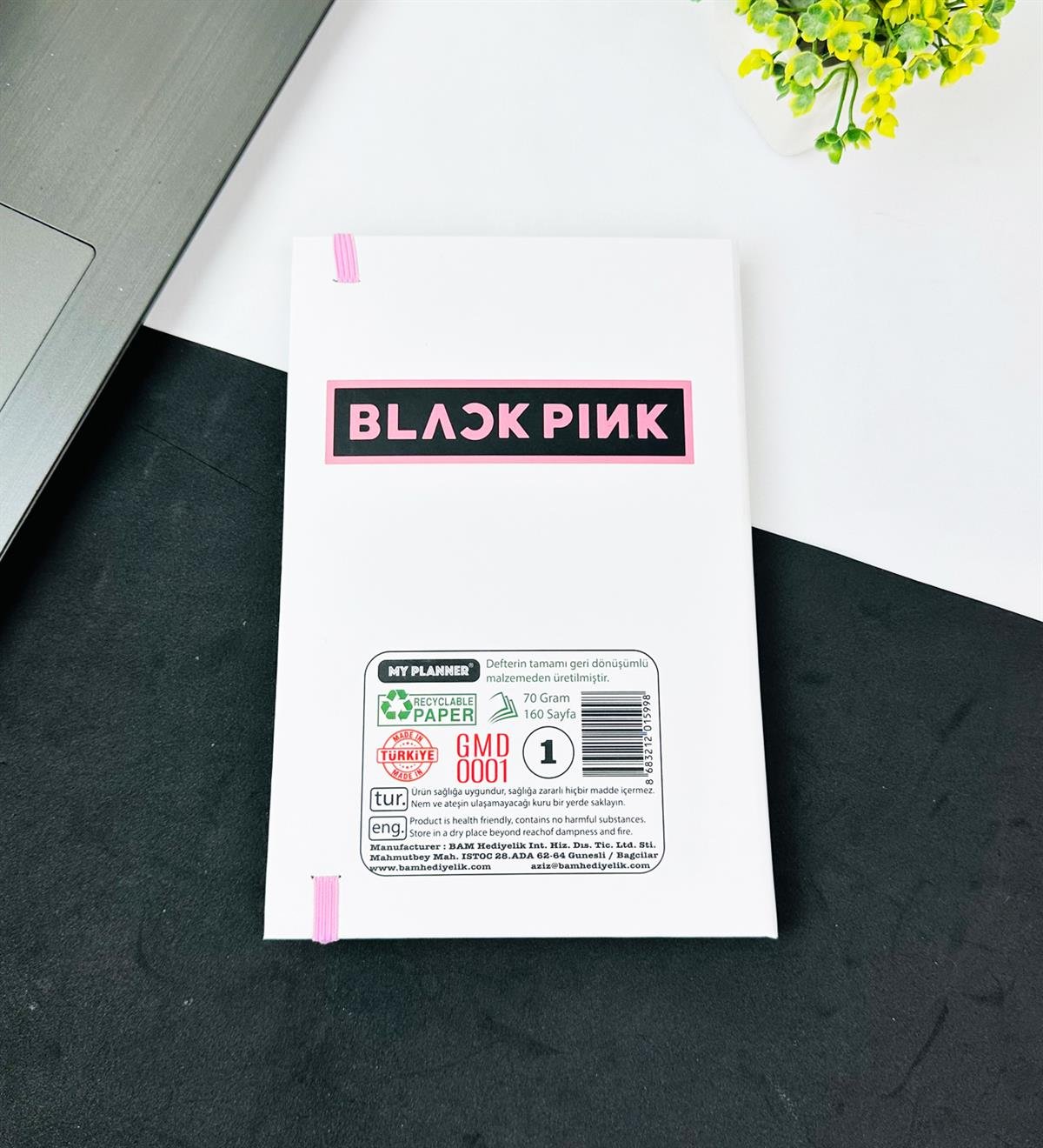 Black Pink Hero Tasarımlı Lastikli Defter	giftmodaGMD0001-17	